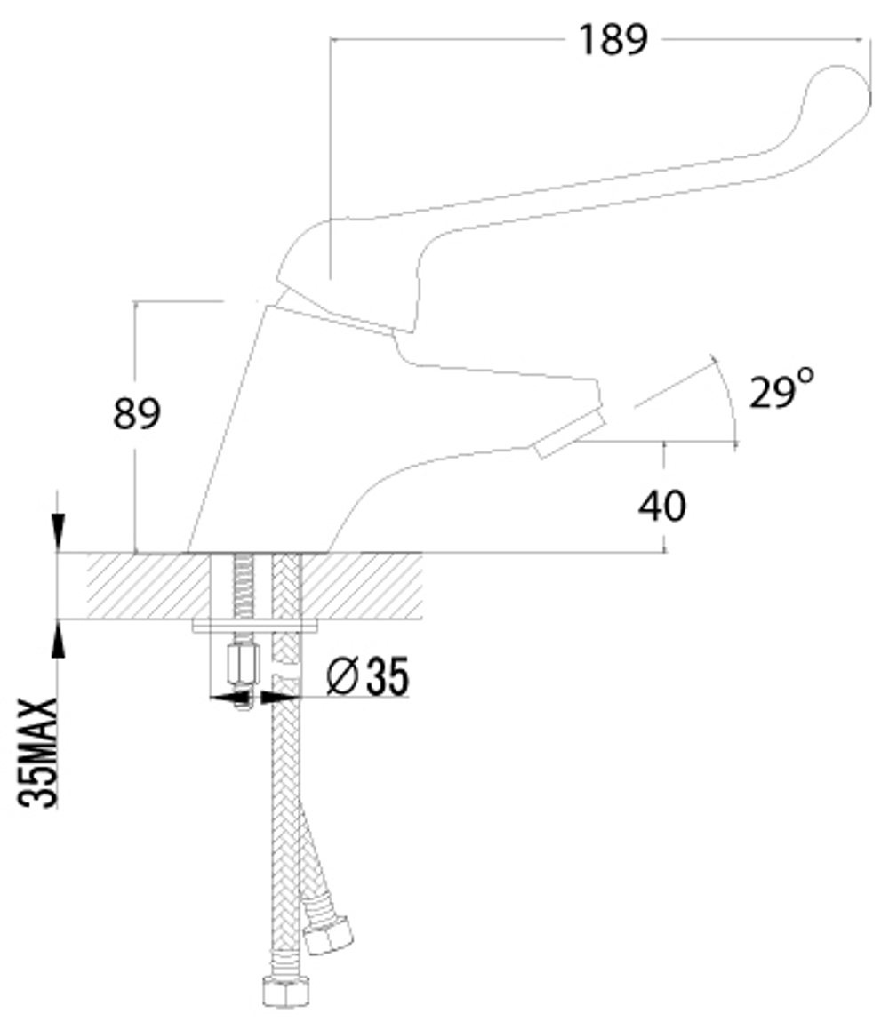 Смеситель для умывальника с локтевой рукояткой LEMARK PROJECT - LM4606C