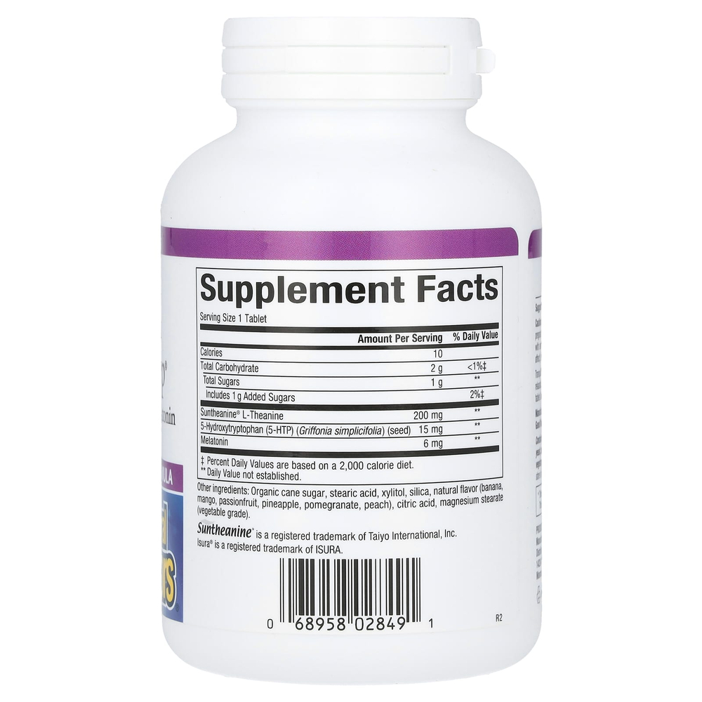 Natural Factors, Stress-Relax, Tranquil Sleep, добавка для здорового сна, 60 жевательных таблеток