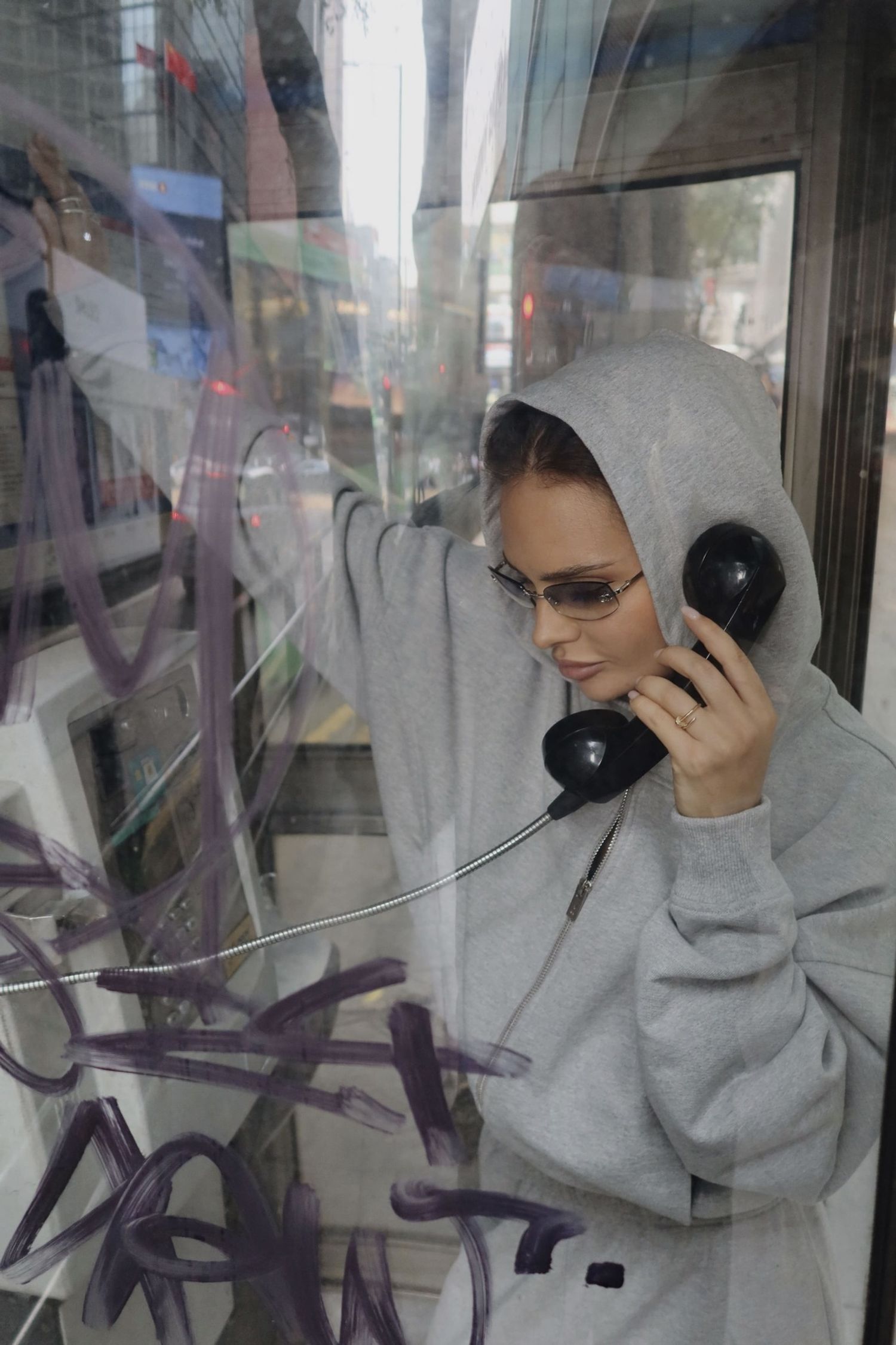 zip худи introvert, серый меланж