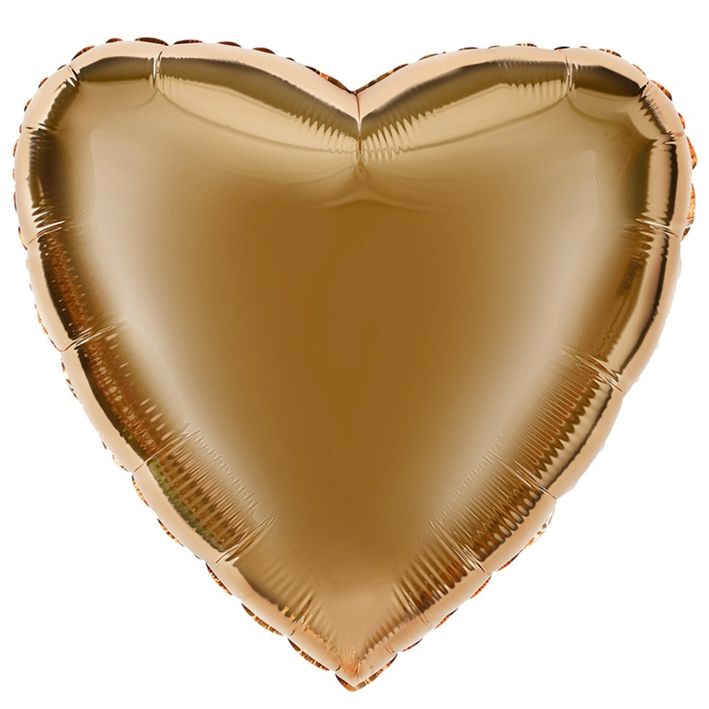 Шар фольгированный Сердце 46 см (Золотой)