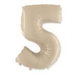Цифра "5" Кремовая