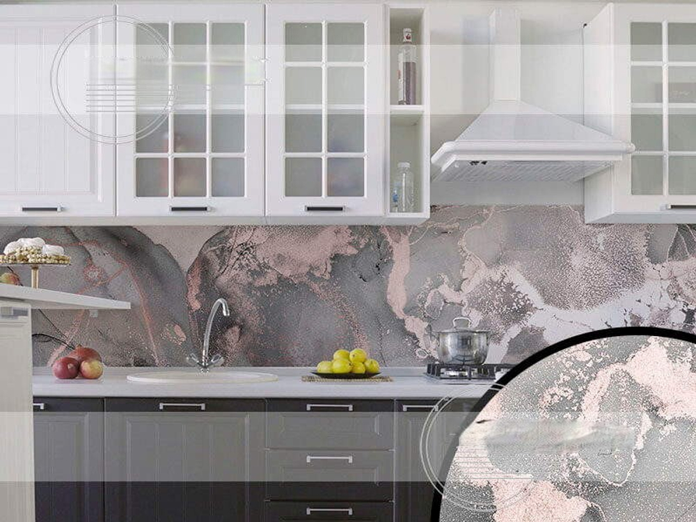 Кухонный фартук Вуаль (Ф-294) 3000х600 мм