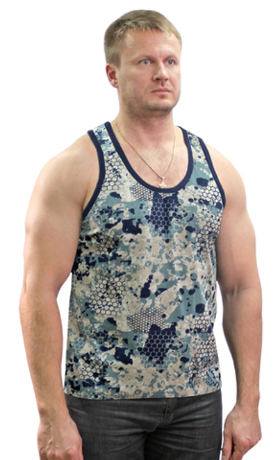 Майка-борцовка рис. Питон синий