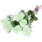 Цветы искусственные 30см «Розы» 5 цветков белые