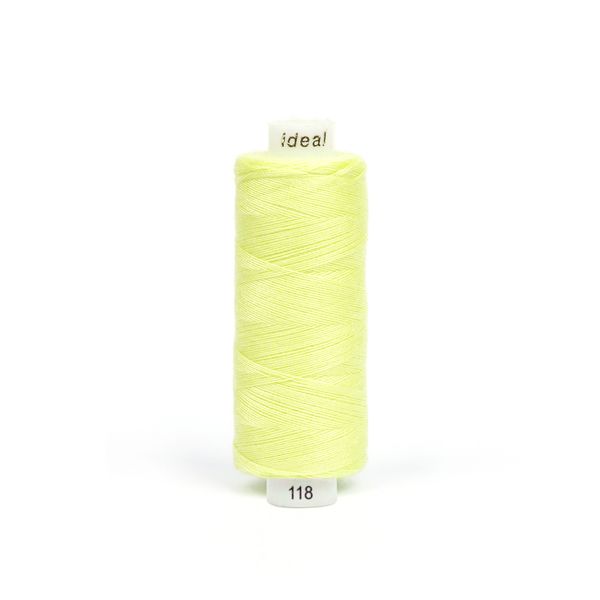 Нитки швейные бытовые Ideal 40/2, 366 м / 10 кат., 118 св.желтый