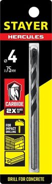STAYER Hercules, 4 x 75 мм, cверло по бетону, Professional (2915-075-04)