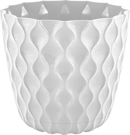 Кашпо пластиковое InGreen Wave d17,5см h16см v2,5л белоснежный жасмин