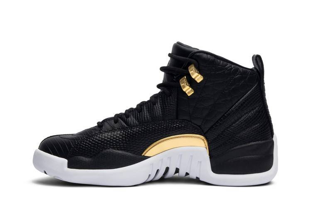 Кроссовки Jordan Air Jordan 12 Retro Black Metallic Gold White (Женская размерная сетка)