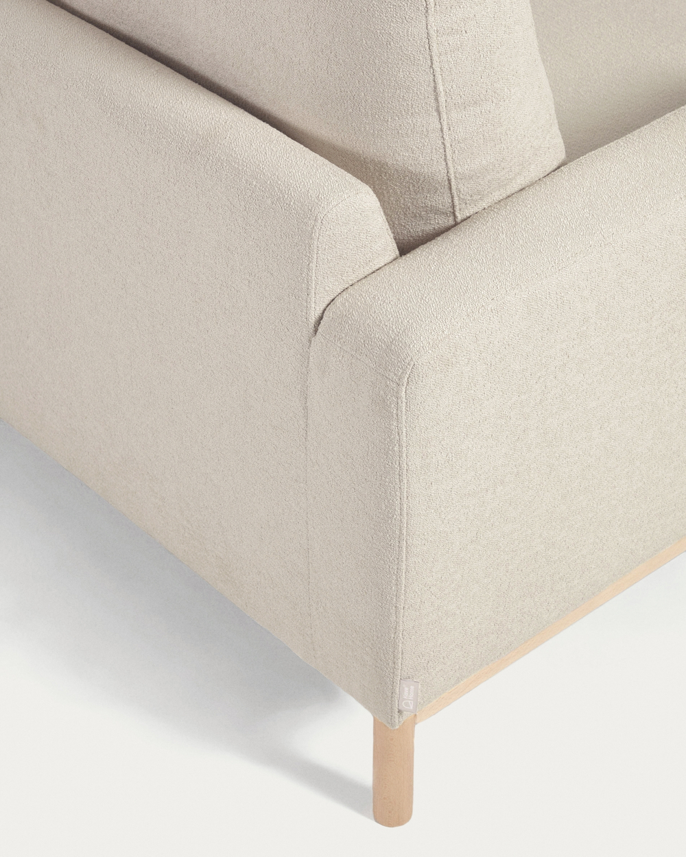 Mihaela 3-местный диван с правым шезлонгом из белого микробукле 264 см