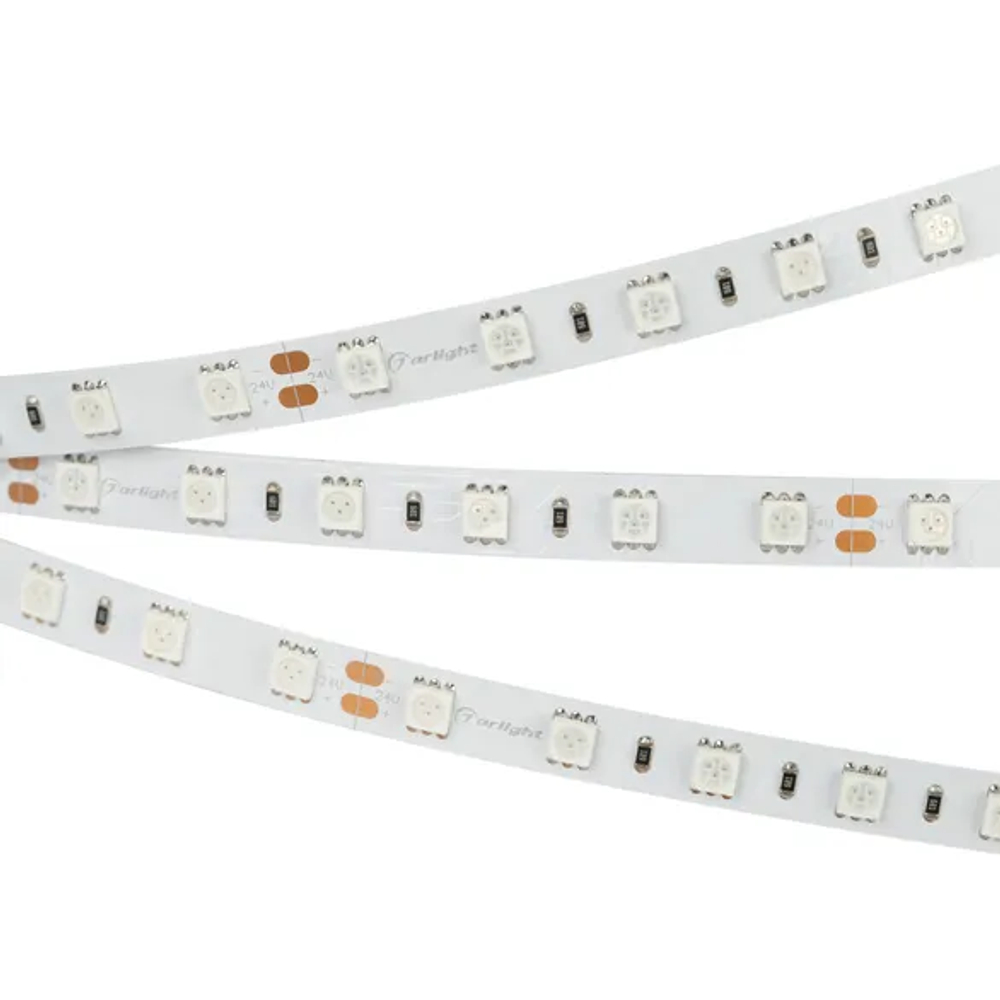 Светодиодная лента RT-B60-10mm 24V Orange (14.4 W/m, IP20, 5060, 5m) (Arlight, 14.4 Вт/м, IP20) 015974(2)