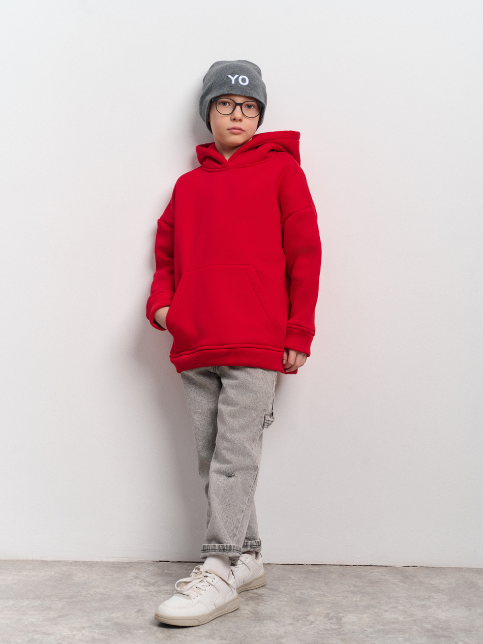 Толстовка с капюшоном для мальчика "Basic" красный
