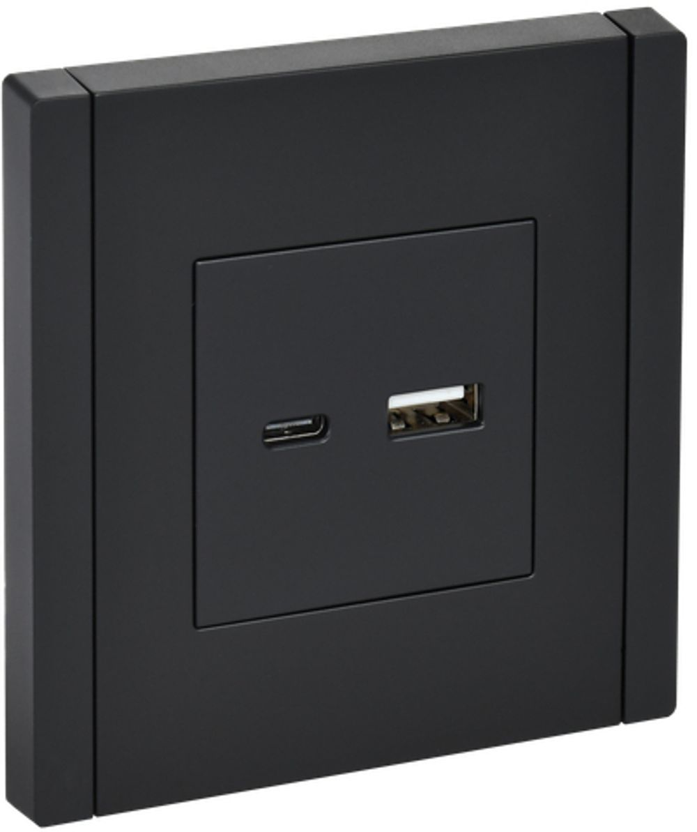 FORTE&PIANO Розетка USB A+C 18Вт FP151 черный IEK