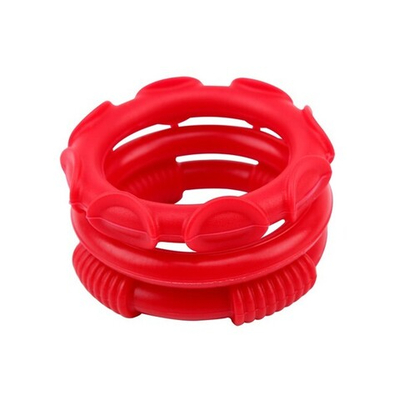 Набор силиконовых колец с анальной пробкой His Enlargement Kit (Цвет: красный)