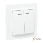 Минск Выключатель 2-клавишный СП с индикатором,10А, белый EKF Basic