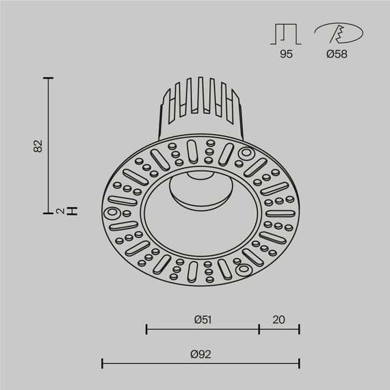 Встраиваемый светильник Maytoni Technical DL124-10W-3K-TRS-B