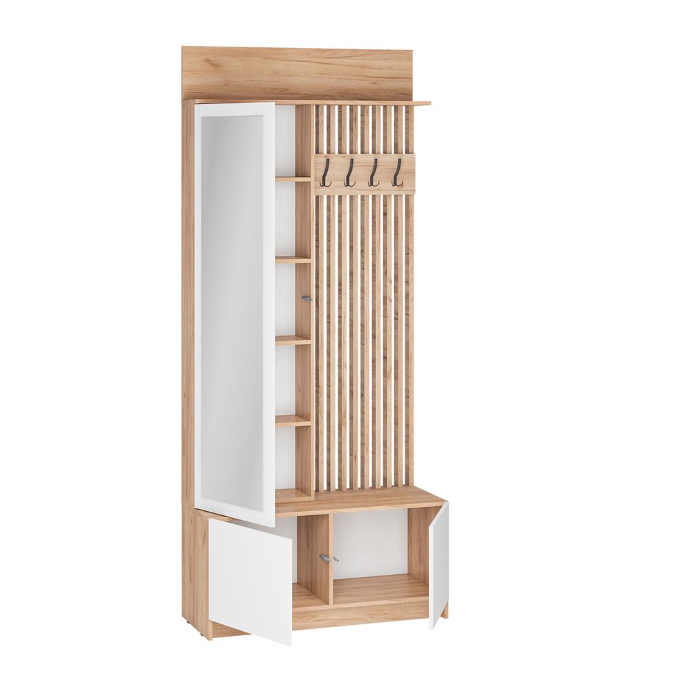 Вешалка Стоуби ВШ-1000 (дуб крафт золотой/глянец белый), Интерьер Центр, г. Пенза