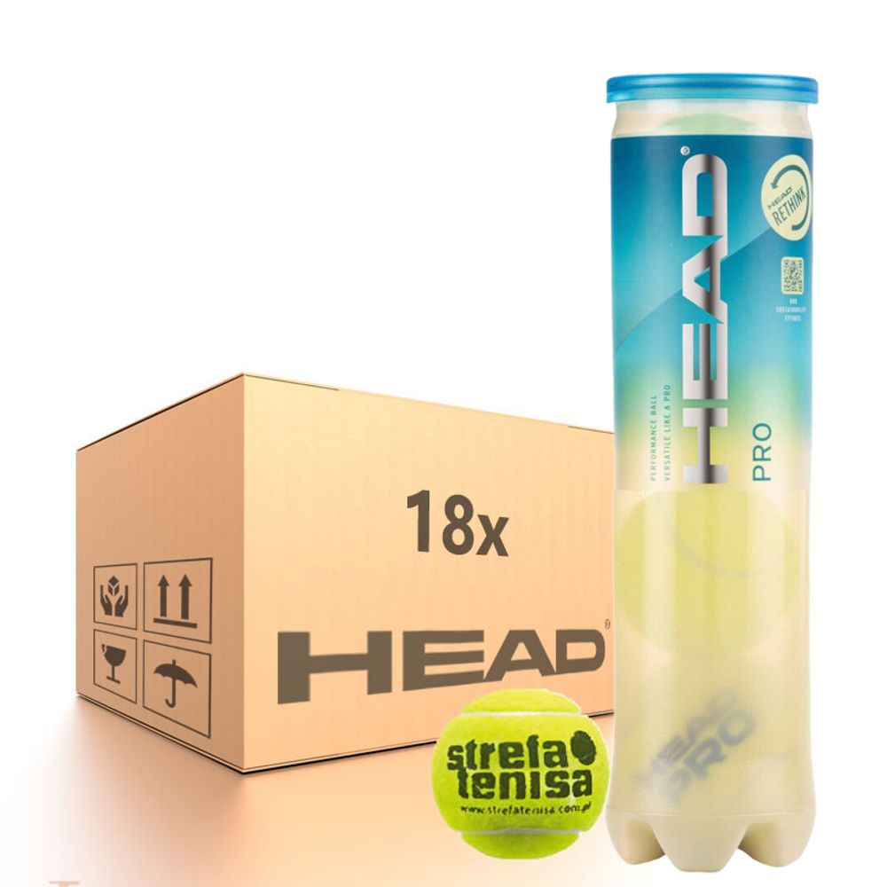 Упаковка теннисных мячей Head Pro (Strefa теннисa logo) - 18 x 4B