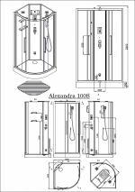 Душевая кабина Acquazzone Alexandra 100S 100х100 с паром