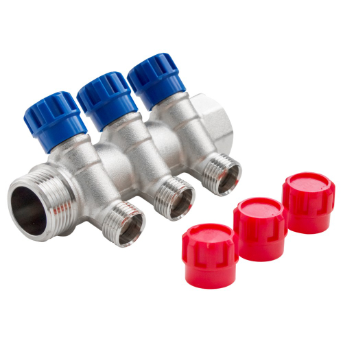 Коллектор с регулировочными вентилями 2 выхода 1" * 1/2" НР VALFEX (FV.560.N.0602)