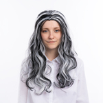 Парик карнавальный, 140 гр, Ведьма, Черный/Белый