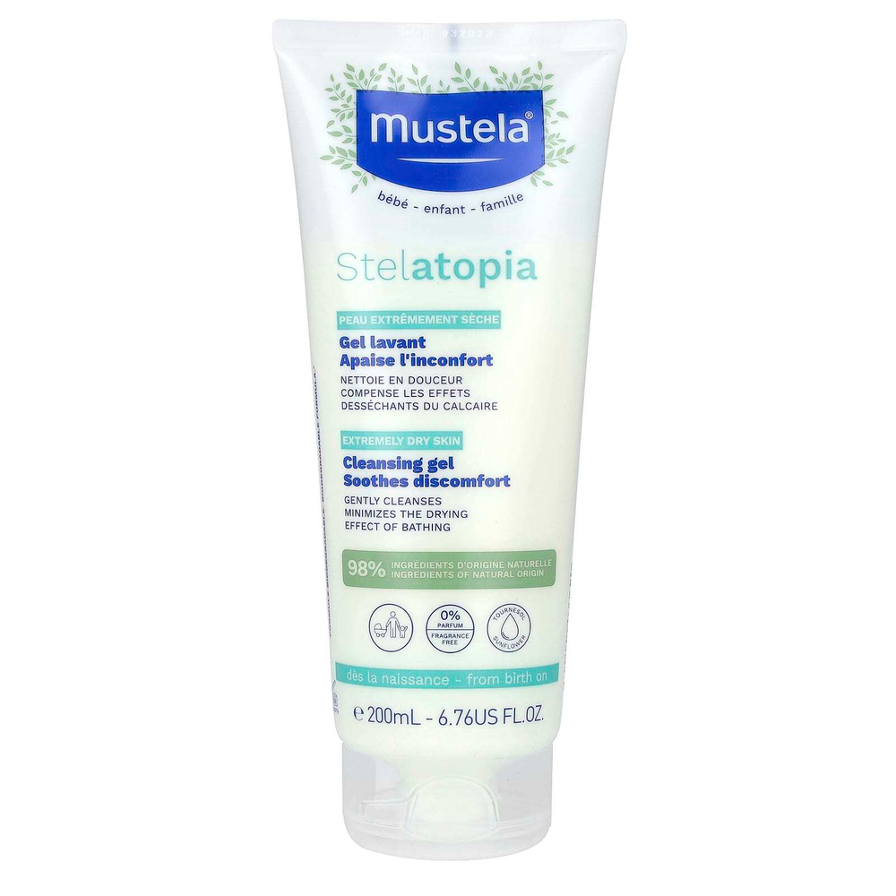 Mustela, Stelatopia, очищающий гель, без отдушки, 200 мл (6,76 жидк. унции)