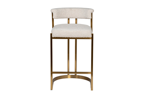 Стул барный 50x55x85см Garda Decor букле бежевый/матовое золото