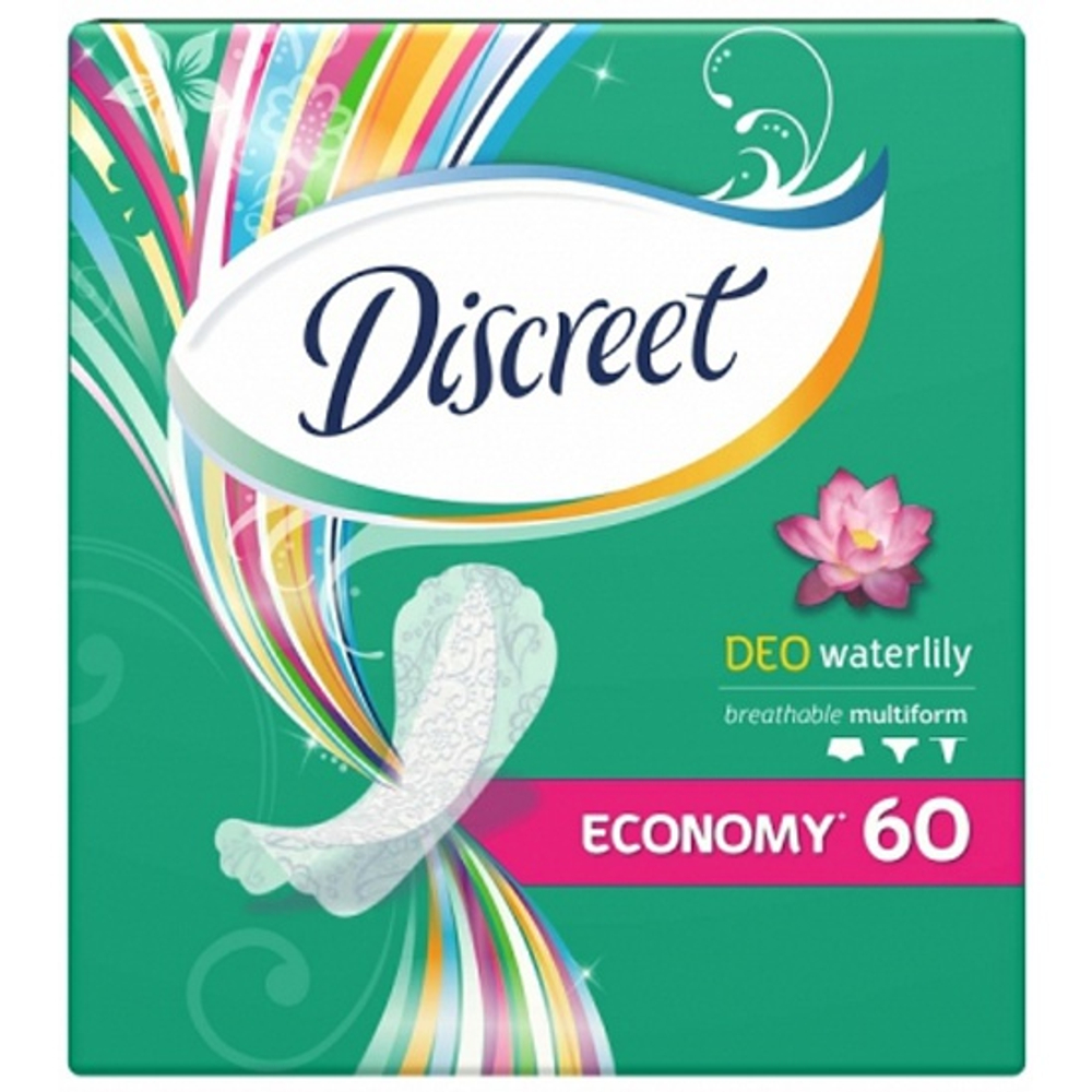 DISCREET 60 шт. Deo Water Lily Multiform Trio Женские гигиенические прокладки на каждый день