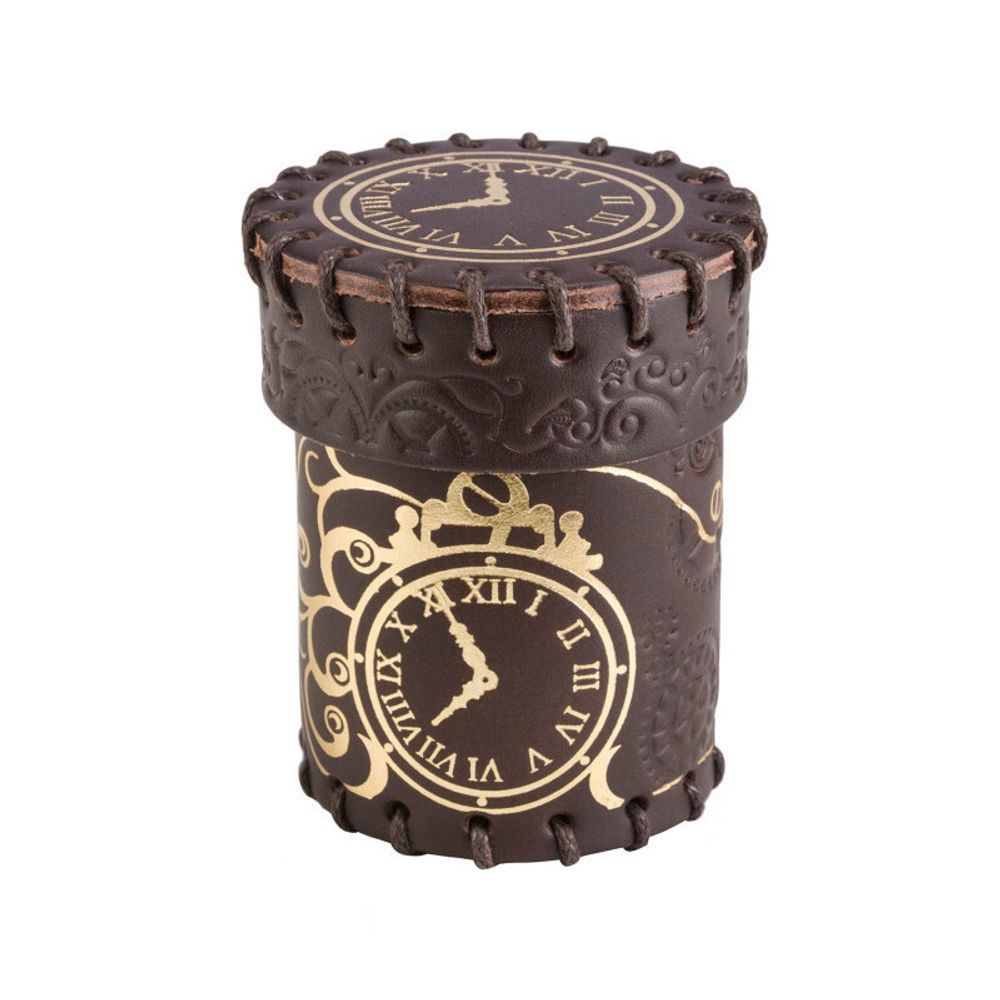 Кожаный стакан для кубиков - Steampunk Brown &amp; golden Dice Cup