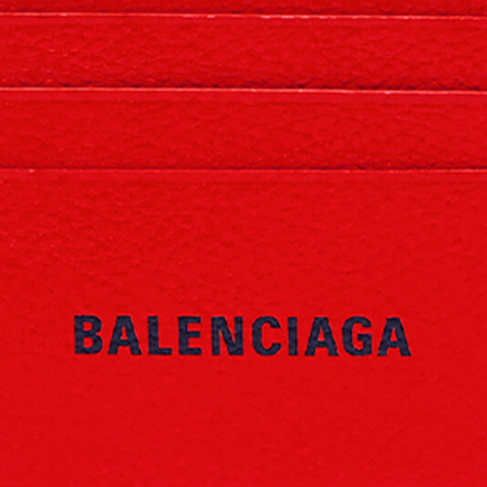 Balenciaga Grain Calfskin Card Holder Card Holder Men"s Red