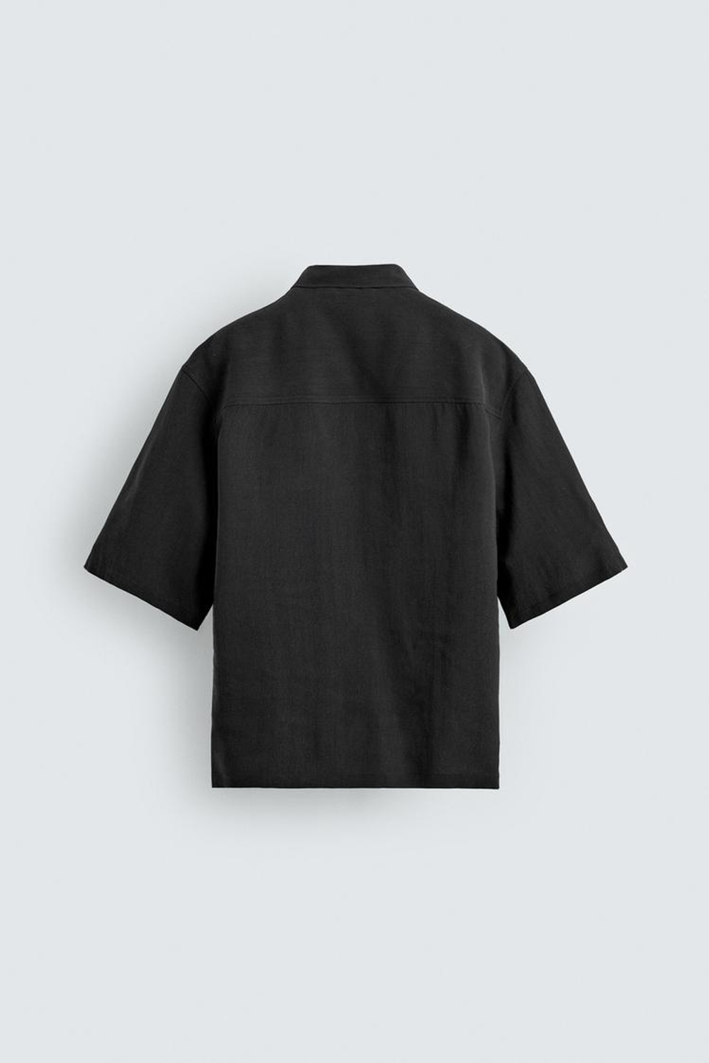 ZARA РУБАШКА RELAXED FIT ИЗ СТРУЯЩЕЙСЯ ТКАНИ, ЧЕРНЫЙ