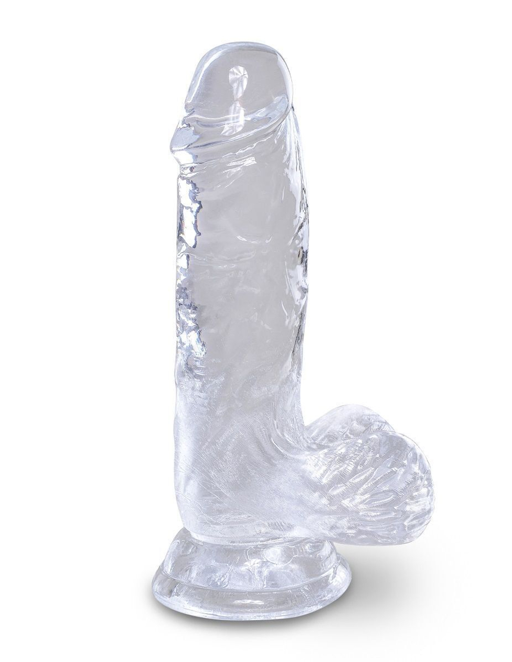 Прозрачный фаллоимитатор King Cock Clear 5 Cock with Balls - 15,2 см. (Цвет: прозрачный)