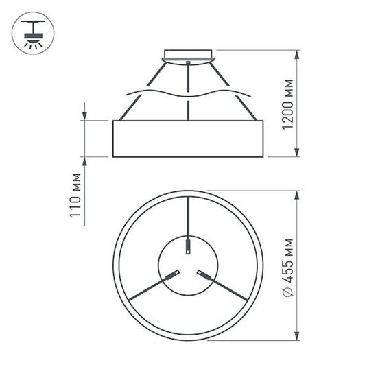 Подвесной светодиодный светильник Arlight SP-Tor-Ring-Hang-R460-33W Warm3000 023393(1)