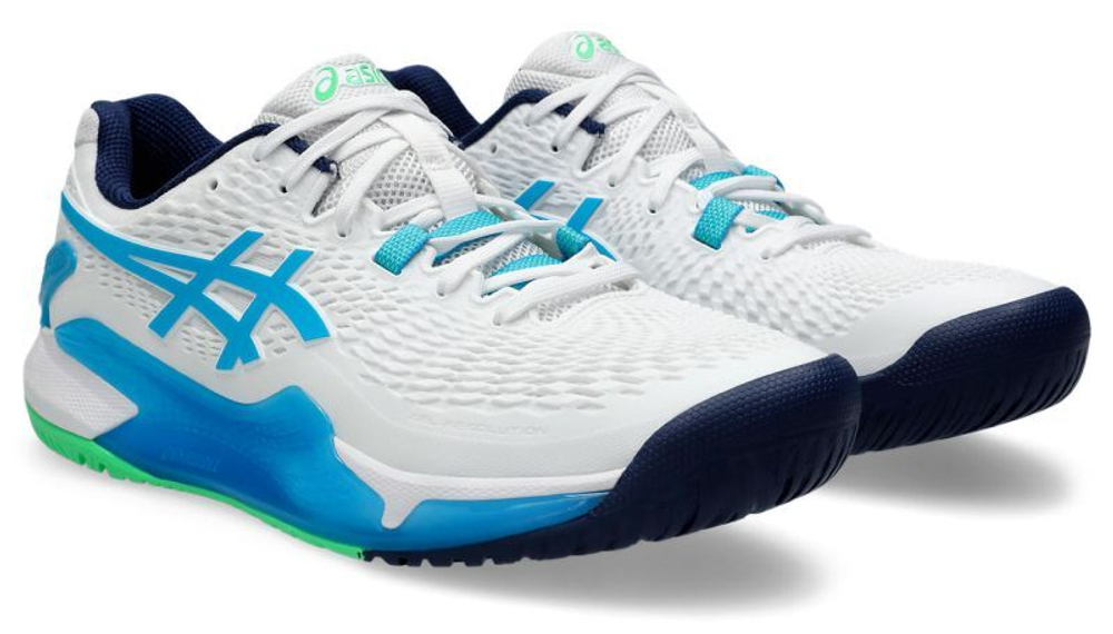 Теннисные кроссовки Asics Gel-Resolution 9 - white/digital aqua