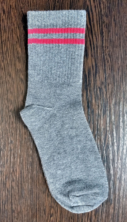 Носки детские 1 пара, хлопок, размер 22-24, цвета серый и меланж-васильковый