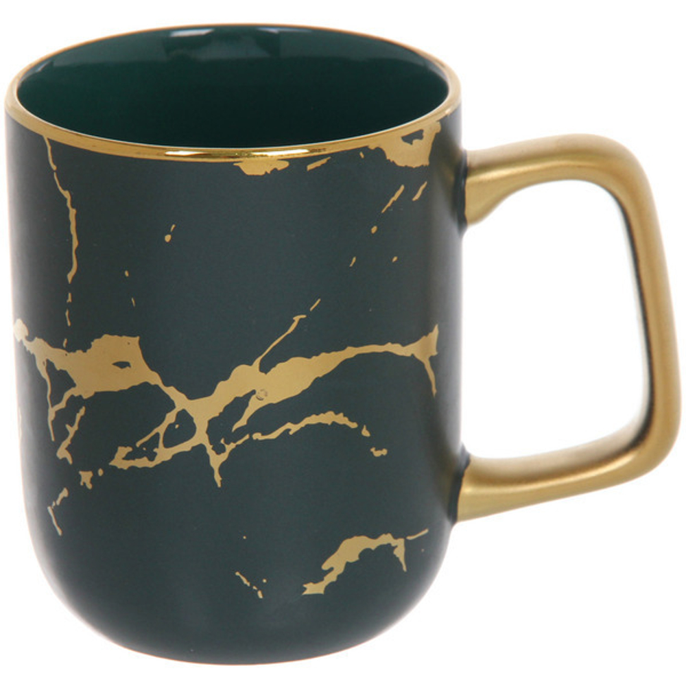 Кружка керамическая 340мл «Мрамор зеленый», микс