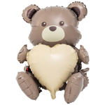Шар Фольгированный Мишка с сердцем (Коричневый)