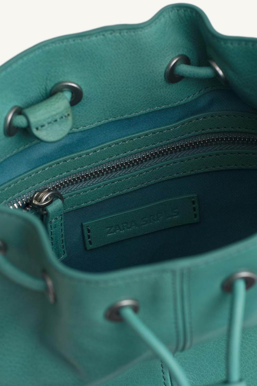 ZARA КОЖАНАЯ МИНИ-СУМКА ЧЕРЕЗ ПЛЕЧО, СИНИЙ