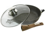 Сковорода 24см Premium mokko со съемной ручкой и стеклянной крышкой