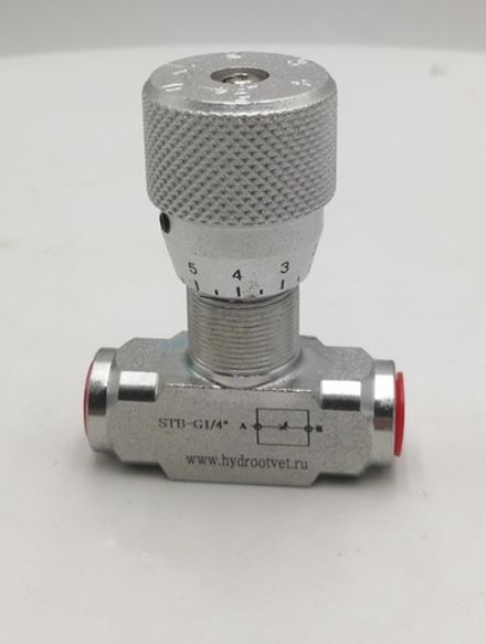 STB-G1/4-11-1 - Дроссель трубного монтажа c рукояткой, G1/4, без обратного клапана