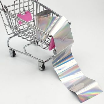 Фольга для литья и дизайна ногтей в пакетиках 1 метр, серебро голографик