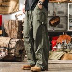 Мужские брюки рабочая одежда Maillard в стиле ретро,летние модные свободные широкие брюки, дышащие прямые повседневные брюки, мужские длинные брюки