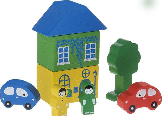 Конструктор "Цветной Городок" голубой