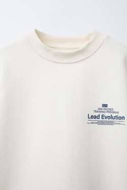 ZARA КОМПЛЕКТ ИЗ ФУТБОЛКИ И БЕРМУД ИЗ ТКАНИ ИНТЕРЛОК, ЭКРЮ