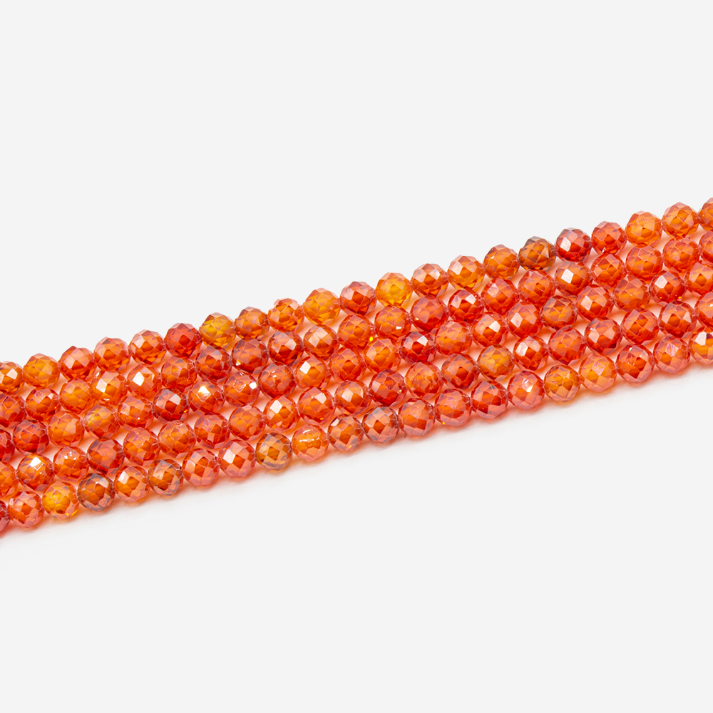 Фианиты, оттенок "Хурма", 3,3мм, шар, микроогранка