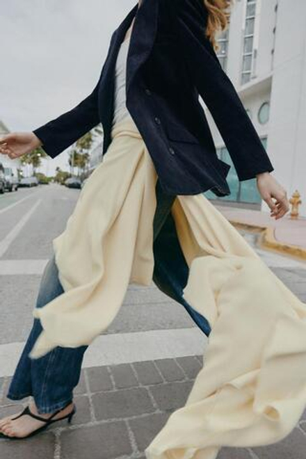 ZARA МЯГКИЙ ШАРФ, СВЕТЛО-ЖЕЛТЫЙ