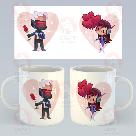 Кружка "Overwatch / Овервотч - Солдат-76 и Дива / D.va"