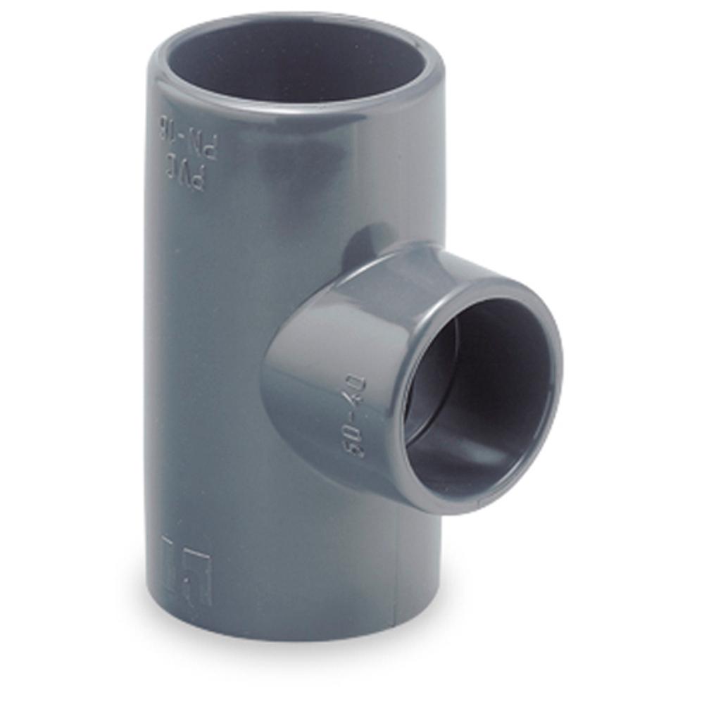 Тройник 90° ПВХ (НПВХ) переходной под клей (Ру10-16), HIDROTEN, Испания