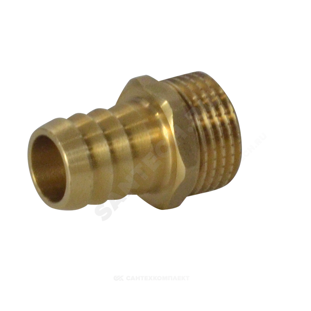 Переходник штуцерный латунь неразъемный для шланга Дн 20х3/4" НР SantechSystems