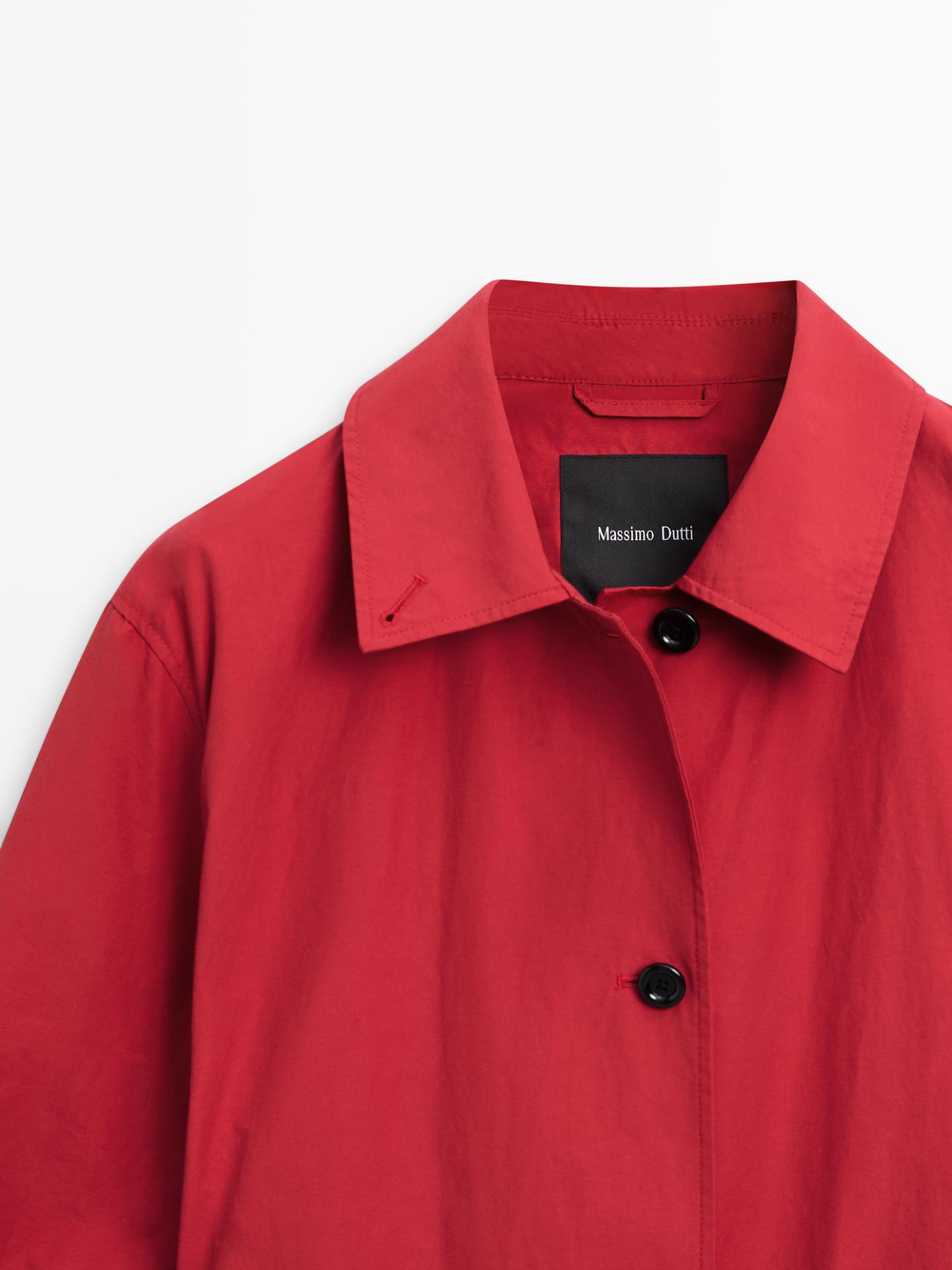 Massimo Dutti Тренч из технологичного хлопка, красный