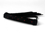 Черная замшевая плеть с красными точками на рукояти Red dot Princess - 43 см. (Цвет: черный)